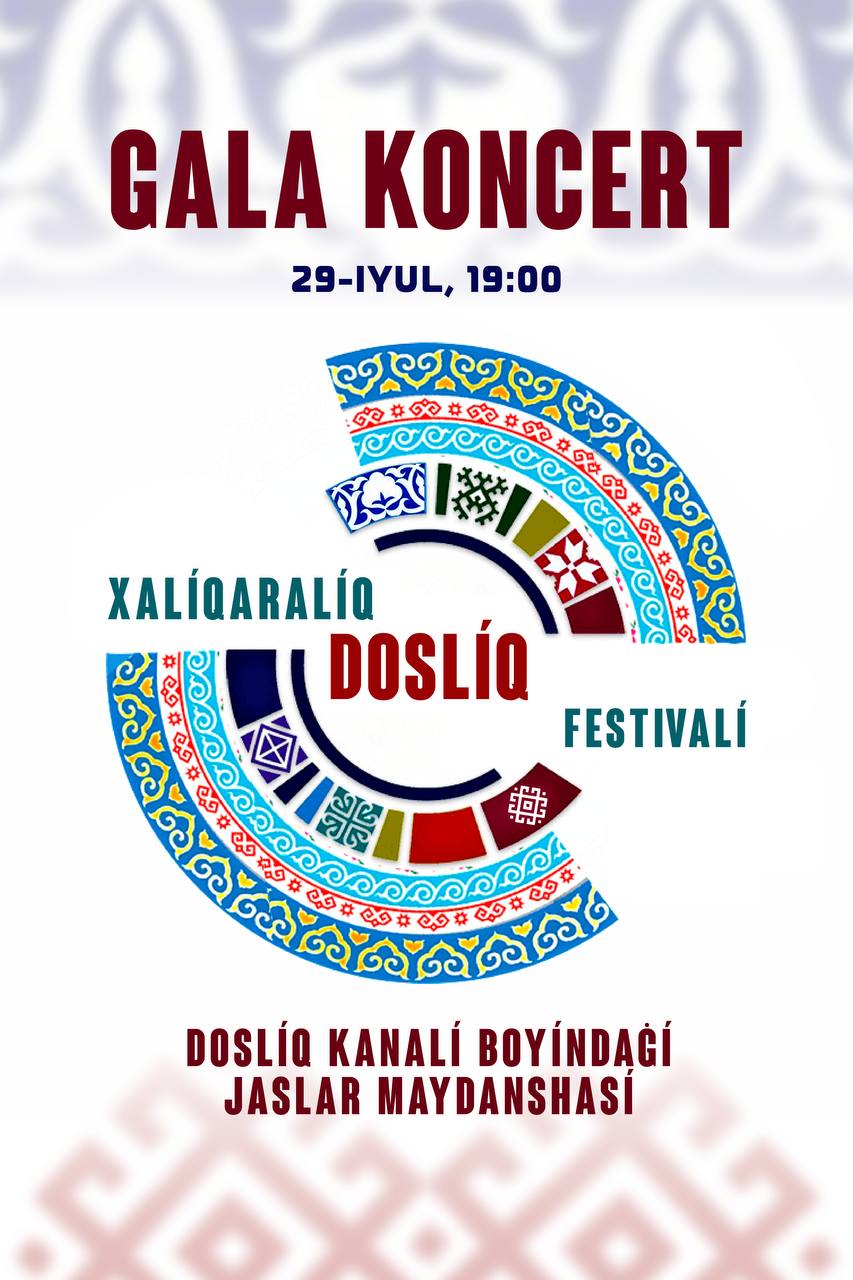 "Do‘stlik festivali" doirasida o‘tkaziladigan konsert dasturiga taklif etamiz